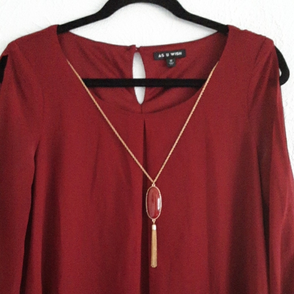 As U Wish dress/tunic maroon size medium - Picture 2 of 5